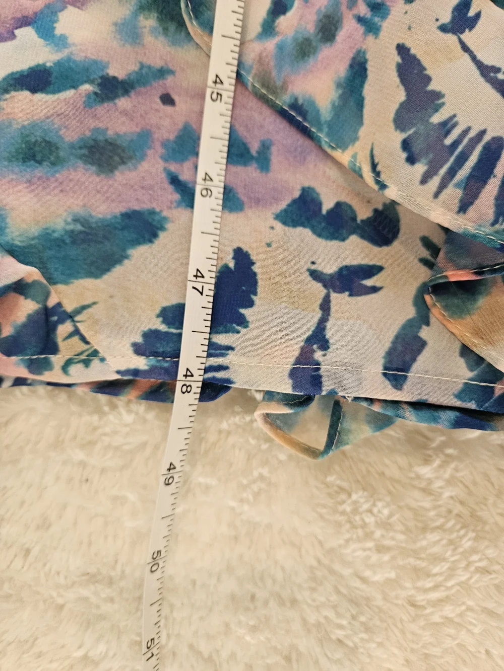 NWT Steve Madden Colorful Summer Dress Size 2 Blue Pink Feminine Ruffle Vacation - Picture 6 of 8